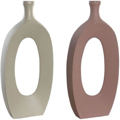 DKD Home Decor Vase - 21 x 7 x 48 cm Beige Rose Aluminium - Vase DKD Home Decor Vase - 21 x 7 x 48 cm Beige Rose Aluminium - Vase