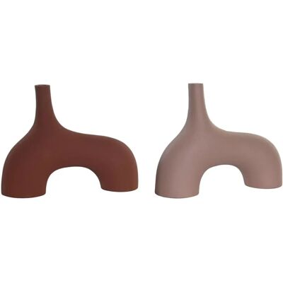 Vaso in Alluminio Terracotta Rosa DKD Home Decor - Vaso Vaso in Alluminio Terracotta Rosa DKD Home Decor - Vaso