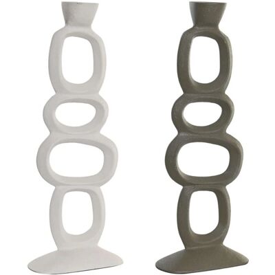 Support Bougie DKD Home Decor - Blanc Vert - 14,5cm - Moderne Support Bougie DKD Home Decor - Blanc Vert - 14,5cm - Moderne