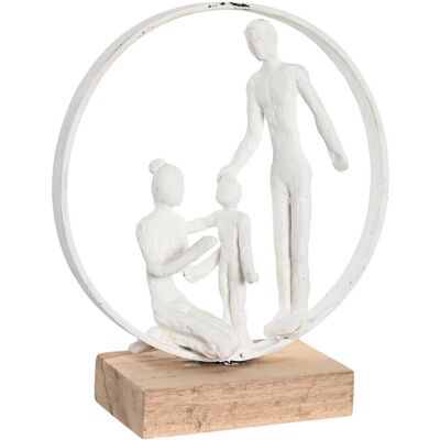Fijalo Meti FD205230 Figurine Décorative Résine Bois de Mangue Blanc - Famille Fijalo Meti FD205230 Figurine Décorative Résine Bois de Mangue Blanc - Famille