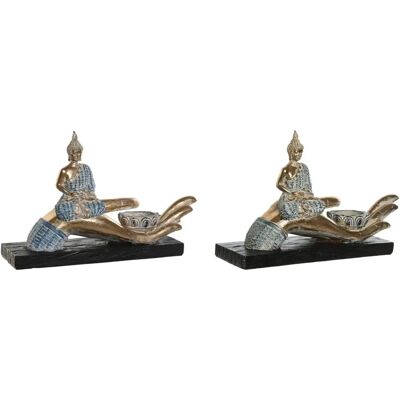 Figurine Décorative DKD Home Decor Bouddha Bleu Turquoise - Décoration Figurine Décorative DKD Home Decor Bouddha Bleu Turquoise - Décoration