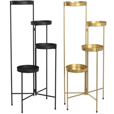 DKD Home Decor Planter 45 x 28 x 100 cm Black Golden Metal - Planter DKD Home Decor Planter 45 x 28 x 100 cm Black Golden Metal - Planter