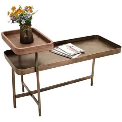 DKD Home Decor 100 x 45 x 63 cm Modernes Metall Aluminium MDF Holz Kaffeetisch DKD Home Decor 100 x 45 x 63 cm Modernes Metall Aluminium MDF Holz Kaffeetisch