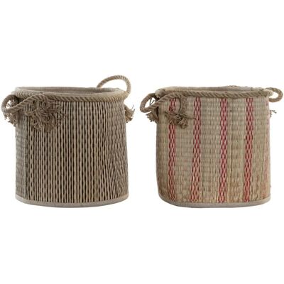 DKD Home Decor Panier en jute rouge - Panier - 30x30x36 cm DKD Home Decor Panier en jute rouge - Panier - 30x30x36 cm