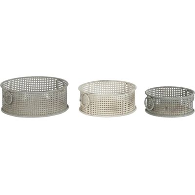 Ensemble de paniers DKD Home Decor - Métal Aluminium Vintage 3 pièces Ensemble de paniers DKD Home Decor - Métal Aluminium Vintage 3 pièces