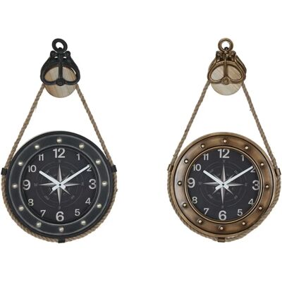 DKD Home Decor Horloge Murale - 43 x 8 x 71 cm Noir et Doré - Horloge Murale DKD Home Decor Horloge Murale - 43 x 8 x 71 cm Noir et Doré - Horloge Murale