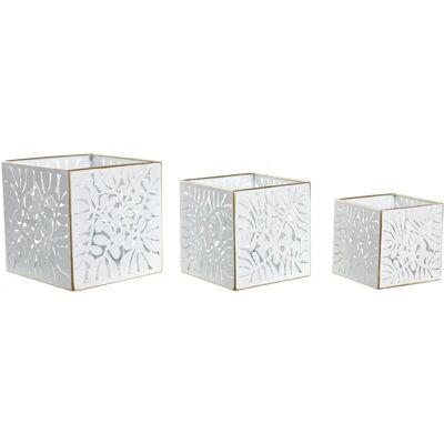 Fijalo Modèle MB206538 - Pots en Métal Blanc - 15x15x15 cm Fijalo Modèle MB206538 - Pots en Métal Blanc - 15x15x15 cm