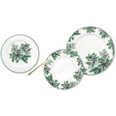 DKD Home Decor Blanco Verde Porcelana Hoja de una planta Navidad - Vajilla DKD Home Decor Blanco Verde Porcelana Hoja de una planta Navidad - Vajilla