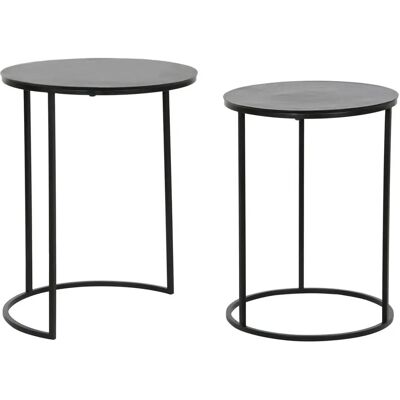 Fijalo MB207538 - Ensemble de 2 tables - Design moderne noir métal aluminium Fijalo MB207538 - Ensemble de 2 tables - Design moderne noir métal aluminium