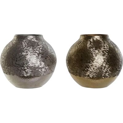 Nowoczesny Wazon z Aluminium Złoto Srebrny DKD Home Decor - 2 Sztuki Nowoczesny Wazon z Aluminium Złoto Srebrny DKD Home Decor - 2 Sztuki