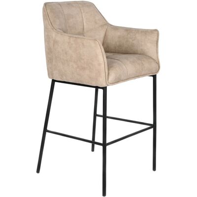 Tabouret DKD Home Decor - Noir Beige - Métal Microfibre - 59x60x107 cm Tabouret DKD Home Decor - Noir Beige - Métal Microfibre - 59x60x107 cm