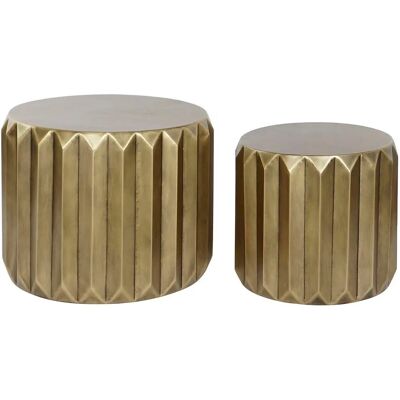 Zestaw Złotych Metalowych Stolów DKD Home Decor 64x64x50 cm Zestaw Złotych Metalowych Stolów DKD Home Decor 64x64x50 cm