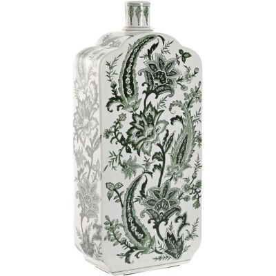 Jarrón ESPRIT Blanco Verde Porcelana Hoja de Planta - Jarrón Jarrón ESPRIT Blanco Verde Porcelana Hoja de Planta - Jarrón