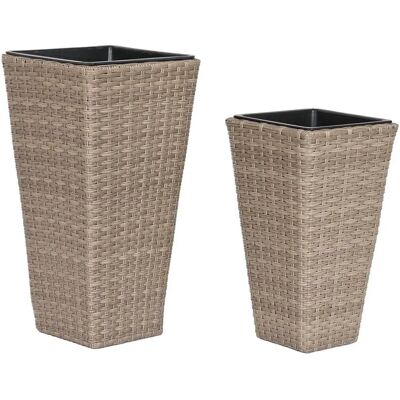 Esprit Planter Set - Polypropylene Rattan - 31x31x61 cm Esprit Planter Set - Polypropylene Rattan - 31x31x61 cm