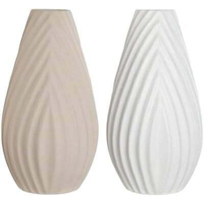 Jarrón ESPRIT Gres Beige - Estilo artesanal Jarrón ESPRIT Gres Beige - Estilo artesanal