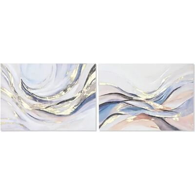 ESPRIT Blau Wit Abstract Modern Relief Schilderij - Woondecoratie ESPRIT Blau Wit Abstract Modern Relief Schilderij - Woondecoratie