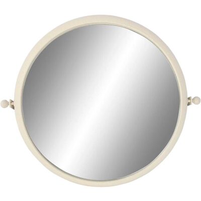 Espejo de Pared Blanco Circular de Metal Romántico ESPRIT Espejo de Pared Blanco Circular de Metal Romántico ESPRIT