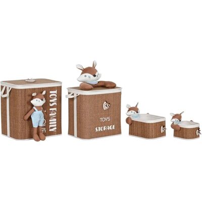 ESPRIT Laundry Basket - Children's Blue Brown Natural - 4 Pieces ESPRIT Laundry Basket - Children's Blue Brown Natural - 4 Pieces