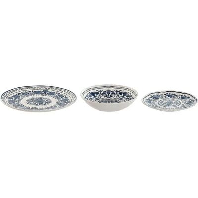Vaisselle ESPRIT Bleu Blanc Porcelaine Arabe - 18 Pièces - Publicité Vaisselle ESPRIT Bleu Blanc Porcelaine Arabe - 18 Pièces - Publicité