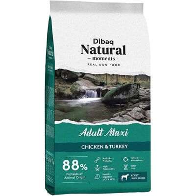 Dibaq Moments Nature Alimentaire pour Chiens Grandes - Poulet Dinde - 15kg - Publicité Dibaq Moments Nature Alimentaire pour Chiens Grandes - Poulet Dinde - 15kg - Publicité