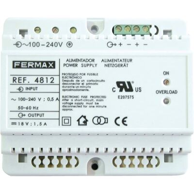FERMAX Alimentatore 18V/1.5A DIN-6 FERMAX Alimentatore 18V/1.5A DIN-6