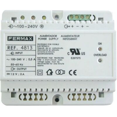 Fermax 4813 Alimentatore - DIN-6 12V 2A per Video Citofono Fermax 4813 Alimentatore - DIN-6 12V 2A per Video Citofono