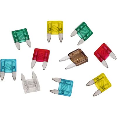 Fusibles Mini CAR - Pack de 10 - Remplacement Auto - Publicité Fusibles Mini CAR - Pack de 10 - Remplacement Auto - Publicité