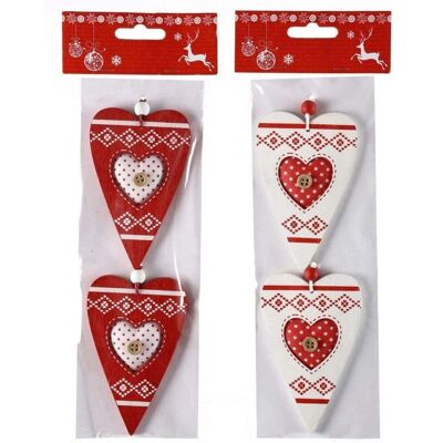 GENÉRICO - Set-2-Wooden-Hearts - Twee kleuren - Decor GENÉRICO - Set-2-Wooden-Hearts - Twee kleuren - Decor