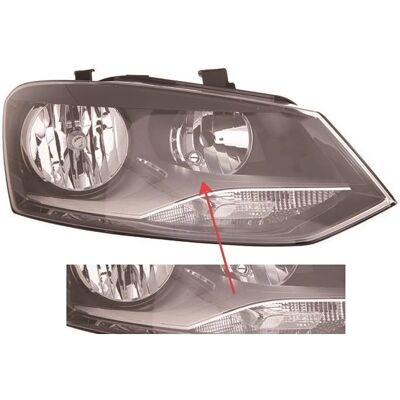 Farol Direito DEPO - Interior Preto - Farol Principal Farol Direito DEPO - Interior Preto - Farol Principal