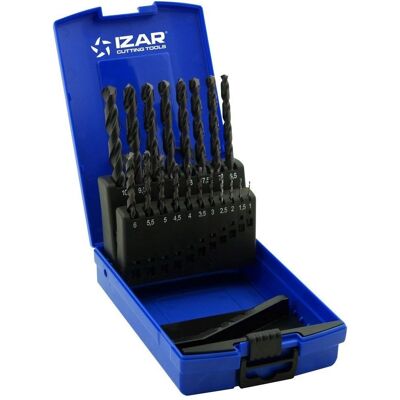 Juego de 19 Brocas Cilíndricas de Acero Rápido Izar 1-10mm Juego de 19 Brocas Cilíndricas de Acero Rápido Izar 1-10mm