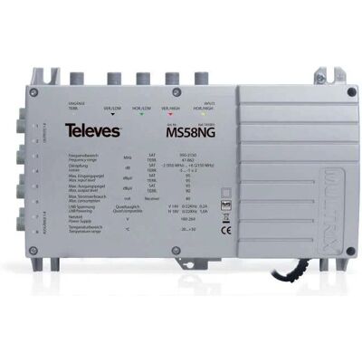 Televes MS54NG Kabel-Splitter - 950-2300 MHz - Grau - 9 Anschlüsse - 204mm Televes MS54NG Kabel-Splitter - 950-2300 MHz - Grau - 9 Anschlüsse - 204mm