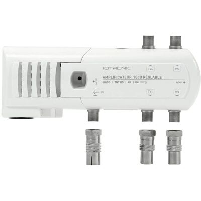 Amplificateur TV intérieur IOTRONIC - 4 sorties - LED de qualité de signal - Publicité Amplificateur TV intérieur IOTRONIC - 4 sorties - LED de qualité de signal - Publicité