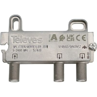 Televes 519502 Diviseur en acier inoxydable - Diviseur/Combiner Televes 519502 Diviseur en acier inoxydable - Diviseur/Combiner