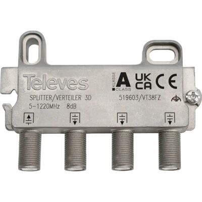 Televes Modèle 519603 Diviseur de câble en acier inoxydable - Diviseur Televes Modèle 519603 Diviseur de câble en acier inoxydable - Diviseur