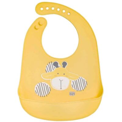 Bavaglino Neonati in Silicone Saro - Giallo - Tasca per Cibo Bavaglino Neonati in Silicone Saro - Giallo - Tasca per Cibo