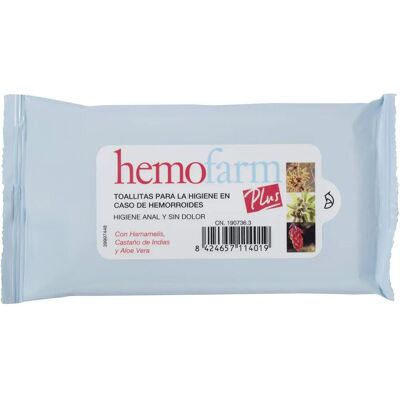 Toallitas Húmedas Hemofarm Plus - Suaves y Calmantes - 20 Sobres Toallitas Húmedas Hemofarm Plus - Suaves y Calmantes - 20 Sobres