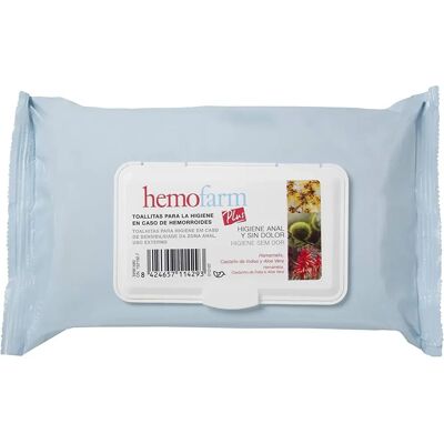 Hemofarm Plus Vochtige Doekjes - Voor Hemorroïden & Anale Fissuren - 60 Stuks Hemofarm Plus Vochtige Doekjes - Voor Hemorroïden & Anale Fissuren - 60 Stuks