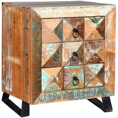 Giner y Colomer Szafka nocna - 3 szuflady - Recyklingowane drewno Giner y Colomer Szafka nocna - 3 szuflady - Recyklingowane drewno
