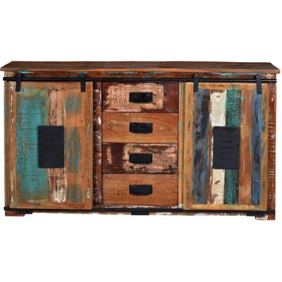 Giner y Colomer Recyklingowane Drewno Wielokolorowa Szafka - 81x38x150 Giner y Colomer Recyklingowane Drewno Wielokolorowa Szafka - 81x38x150