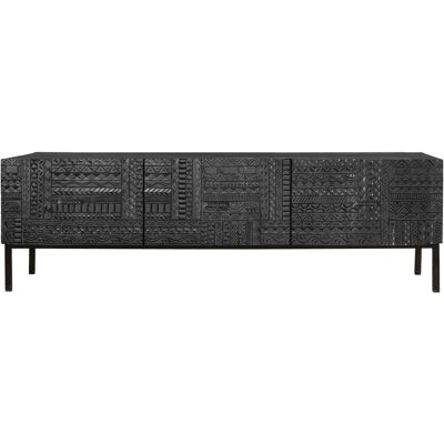 Giner y Colomer Szafka na TV - Mango Drewno - 3 Drzwi - Metalowe Nogi - 180x56x40cm Giner y Colomer Szafka na TV - Mango Drewno - 3 Drzwi - Metalowe Nogi - 180x56x40cm
