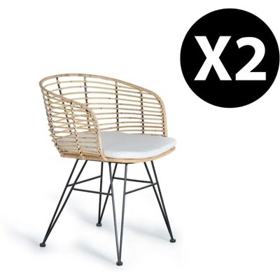 Zestaw Krzeseł Giner Y Colomer - Rattan Metal Poduszki Zestaw Krzeseł Giner Y Colomer - Rattan Metal Poduszki