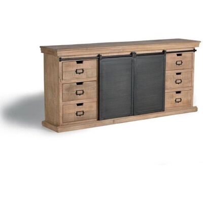 Giner y Colomer Credenza - Massiivinen mango puu - 2 liukukansi ja laatikkoa - Teollinen tyyli Giner y Colomer Credenza - Massiivinen mango puu - 2 liukukansi ja laatikkoa - Teollinen tyyli