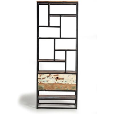 Giner y Colomer Kierrätetty puu ja metalli monivärinen hylly - 212x40x80 Giner y Colomer Kierrätetty puu ja metalli monivärinen hylly - 212x40x80