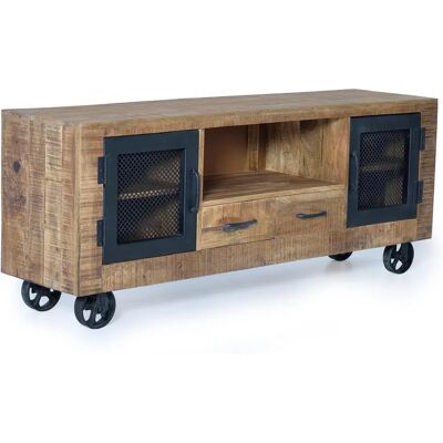 Giner y Colomer Szafka RTV z mangó - Styl industrialny - 60x38x150 Giner y Colomer Szafka RTV z mangó - Styl industrialny - 60x38x150