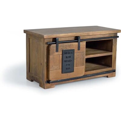 Szafka RTV z Mango z Metalowymi Detalami - 50x90x40 Szafka RTV z Mango z Metalowymi Detalami - 50x90x40