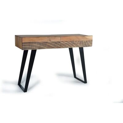 Giner y Colomer Konsola z drewna akacjowego i metalu - 77x110x40 Giner y Colomer Konsola z drewna akacjowego i metalu - 77x110x40