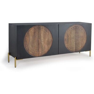 Giner y Colomer Tumma pähkinän Mango puu metalli Credenza - Credenza Giner y Colomer Tumma pähkinän Mango puu metalli Credenza - Credenza