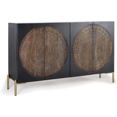 Giner y Colomer Kredens z Ciemnego Dębu i Metalu - Credenza Giner y Colomer Kredens z Ciemnego Dębu i Metalu - Credenza