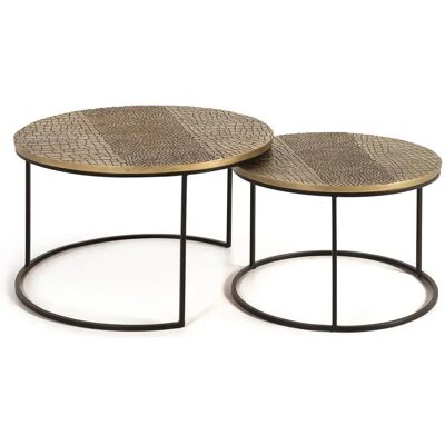 Giner y Colomer Mesas Apilables en Negro Bronce Multicolor Giner y Colomer Mesas Apilables en Negro Bronce Multicolor