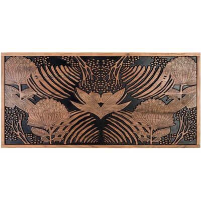 Tête de Lit Bois Marron - Acacia naturelle et noire - 166x81x6cm - Publicité Tête de Lit Bois Marron - Acacia naturelle et noire - 166x81x6cm - Publicité